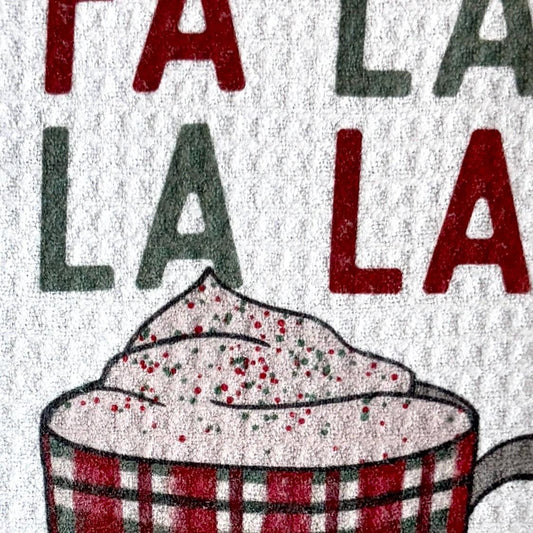 Fa la la la latte Kitchen Towel