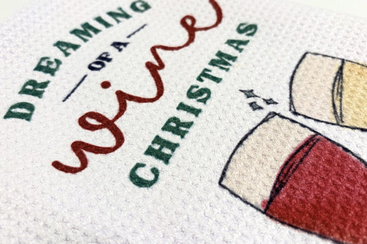 Dreaming of a Wine Christmas Kitchen Towel