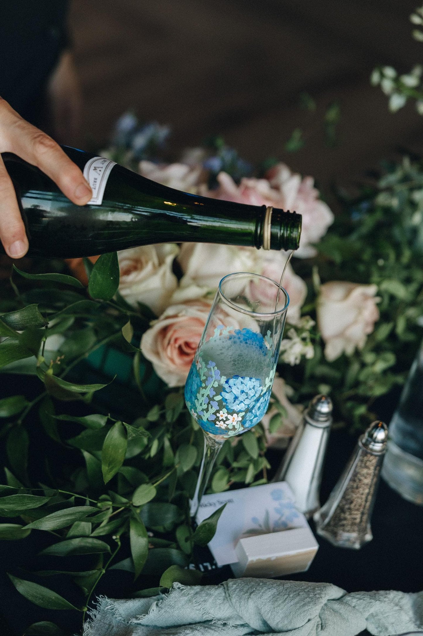 Hand Painted | Floral Champagne Glasses
