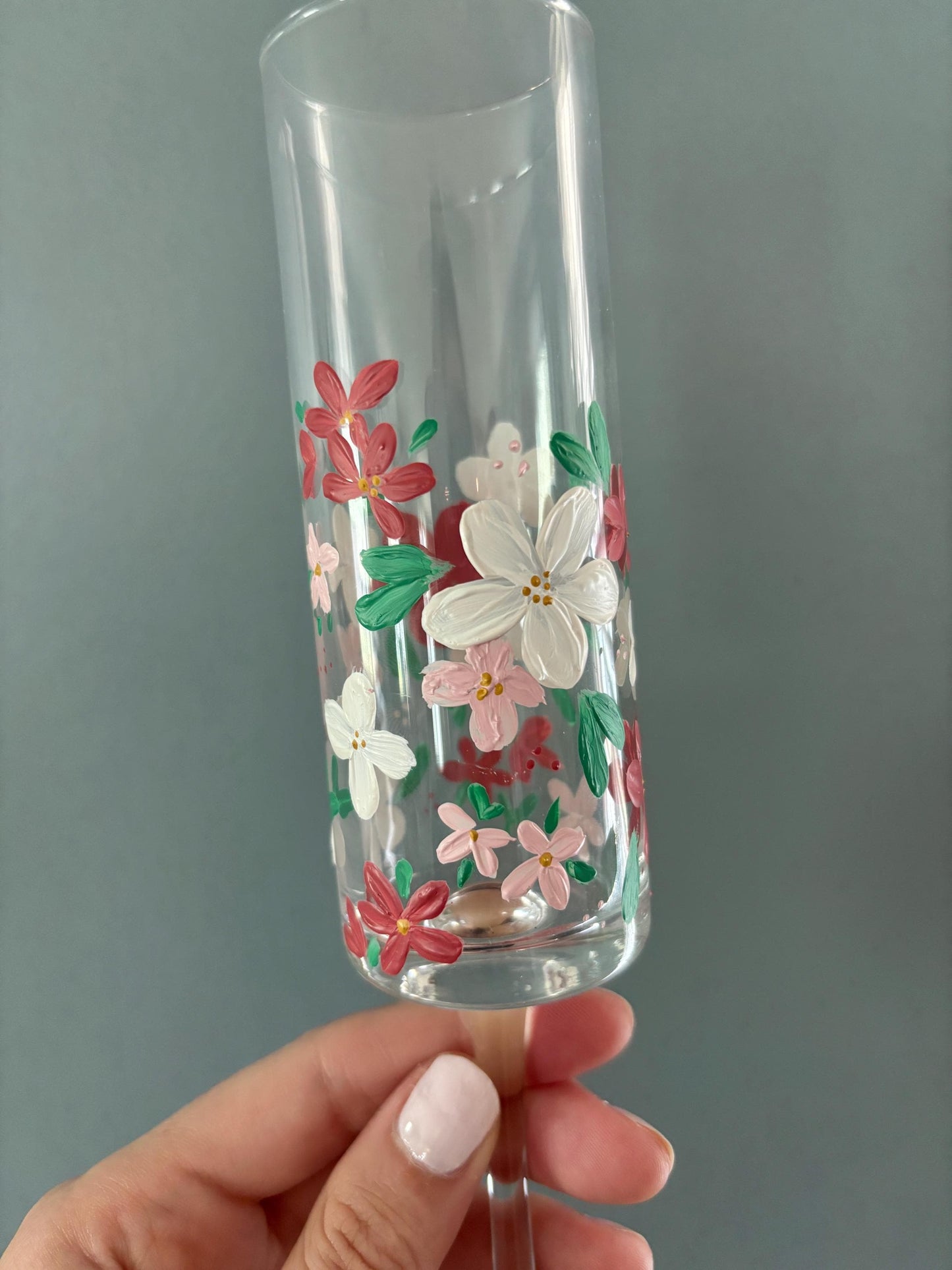 Hand Painted | Floral Champagne Glasses